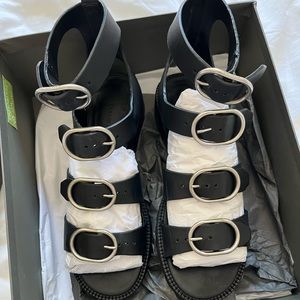 All Saints Leather Sandals, Size 38 or 7.5/8